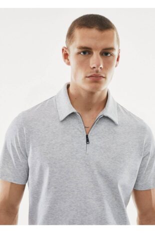 تی شرت خاکستری مردانه مانگو 57040668