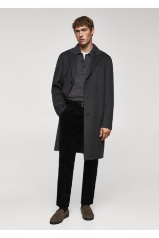 شلوار سیاه فاق نرمال مردانه مانگو 57067706