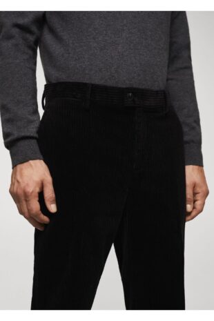 شلوار سیاه فاق نرمال مردانه مانگو 57067706