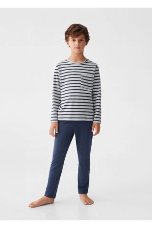 ست پیژامه لاجورد فاق نرمال بلند پسرانه مانگو 57078270