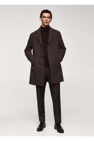 پالتو خاکی مردانه مانگو 57057704
