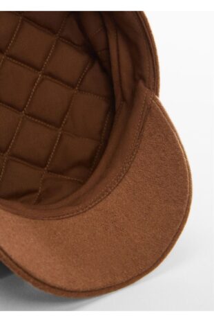 کلاه لبه دار قهوه ای زنانه مانگو 57034024
