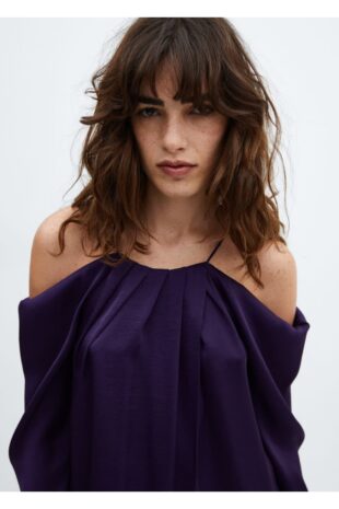 بلوز آبی زنانه مانگو 57039107