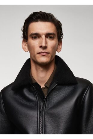 کت سیاه مردانه مانگو 57039405