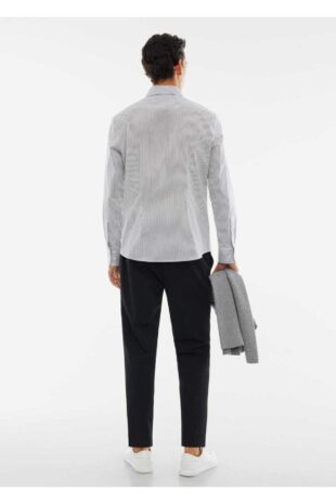پیراهن خاکستری مردانه مانگو 57074386