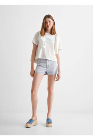 شلوارک لاجورد فاق نرمال زنانه مانگو 57063254