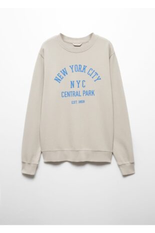 سویشرت بژ مردانه مانگو 57034014