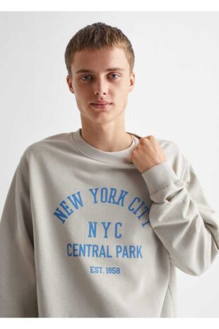 سویشرت بژ مردانه مانگو 57034014