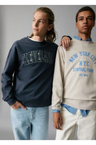 سویشرت بژ مردانه مانگو 57034014