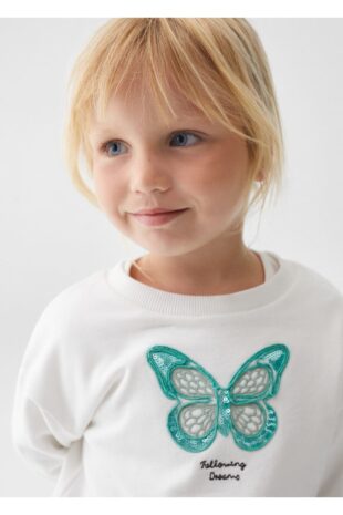 سویشرت سفید دخترانه مانگو 57093270