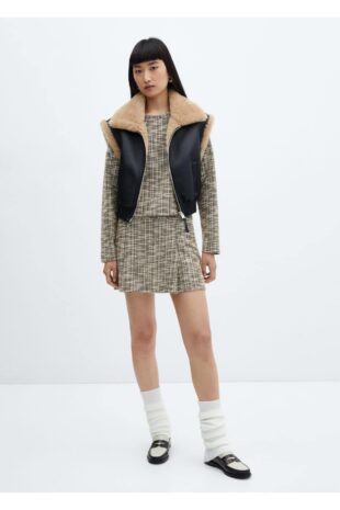 بافت بژ زنانه مانگو 57087736