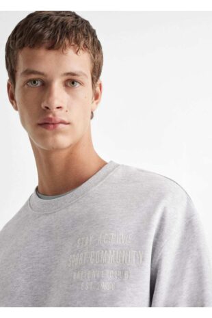 سویشرت خاکستری مردانه مانگو 57095984