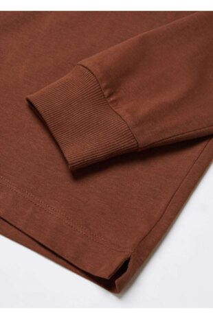 تی شرت قهوه ای مردانه مانگو 57095961