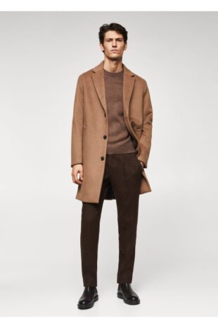 شلوار قهوه ای مردانه مانگو 37027708