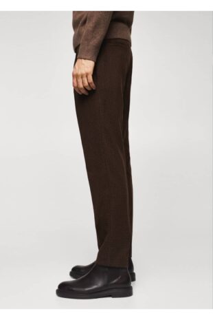 شلوار قهوه ای مردانه مانگو 37027708