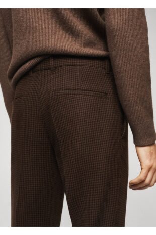 شلوار قهوه ای مردانه مانگو 37027708