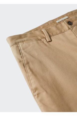 شلوار بژ فاق نرمال مردانه مانگو 37040786