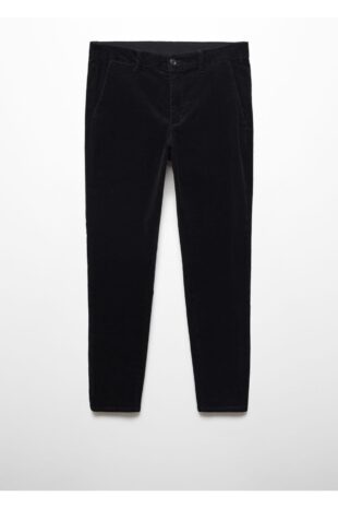 شلوار سیاه فاق نرمال مردانه مانگو 57046711