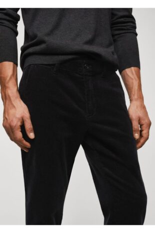 شلوار سیاه فاق نرمال مردانه مانگو 57046711