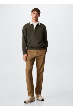 شلوار قهوه ای مردانه مانگو 37005908