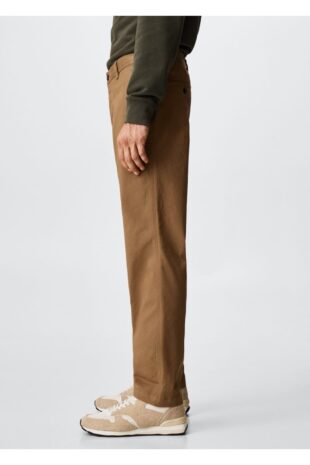 شلوار قهوه ای مردانه مانگو 37005908