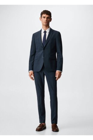 شلوار آبی مردانه مانگو 27078643