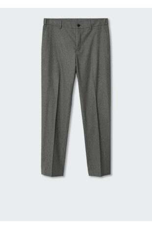 شلوار خاکستری فاق نرمال مردانه مانگو 37047107