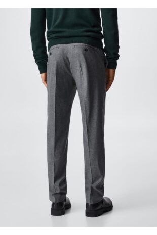 شلوار خاکستری فاق نرمال مردانه مانگو 37047107