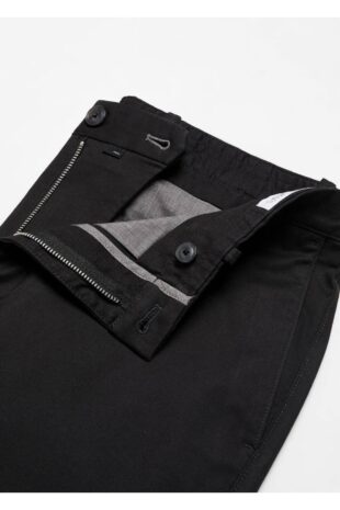 شلوار منگو سیاه فاق نرمال مردانه مانگو 67000619