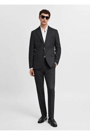 کت منگو خاکستری مردانه مانگو 67020639