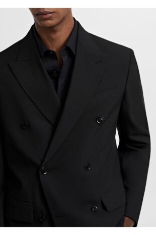 کت منگو سیاه مردانه مانگو 67040628