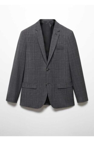 کت منگو خاکستری مردانه مانگو 57014762