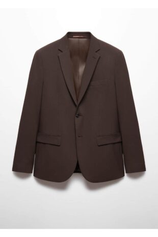 کت منگو قهوه ای مردانه مانگو 67020633