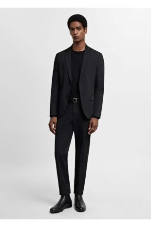 کت منگو سیاه مردانه مانگو 67040625