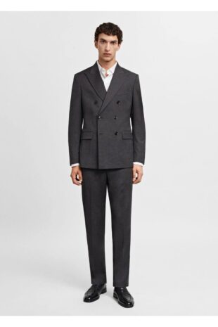 کت منگو خاکستری مردانه مانگو 67050627