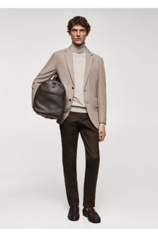 کت منگو بژ مردانه مانگو 67090668