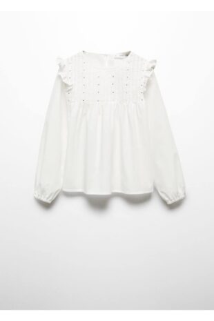 بلوز سفید دخترانه مانگو 67080431