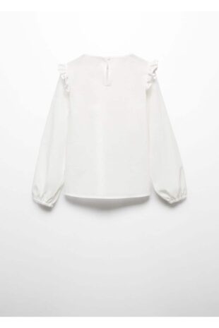بلوز سفید دخترانه مانگو 67080431