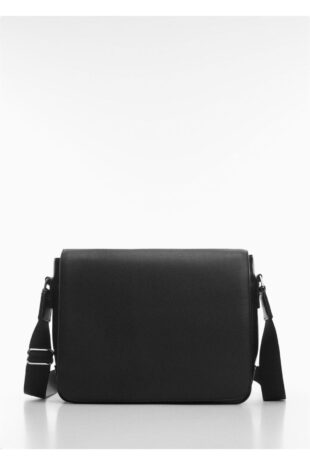 کیف رودوشی منگو سیاه مردانه مانگو 67090636