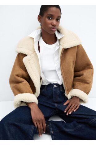 کت منگو بژ زنانه مانگو 67030446