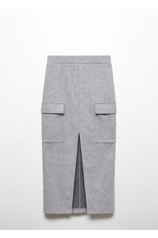 دامن منگو خاکستری زنانه مانگو 67060462