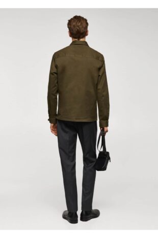 کت منگو خاکی مردانه مانگو 67040632