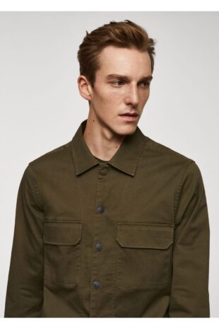 کت منگو خاکی مردانه مانگو 67040632