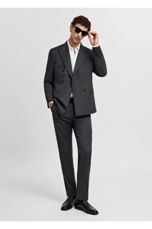 پیراهن آبی مردانه مانگو 67080622