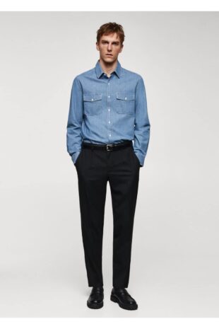 کت منگو آبی مردانه مانگو 67080636