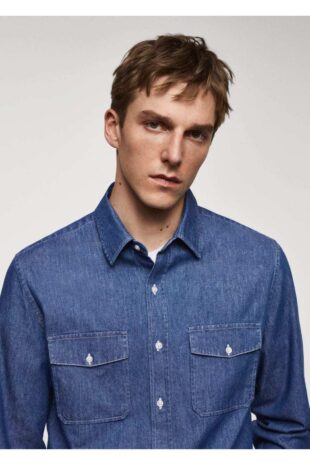 کت منگو آبی مردانه مانگو 67080636