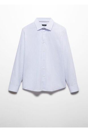 پیراهن آبی مردانه مانگو 67030632