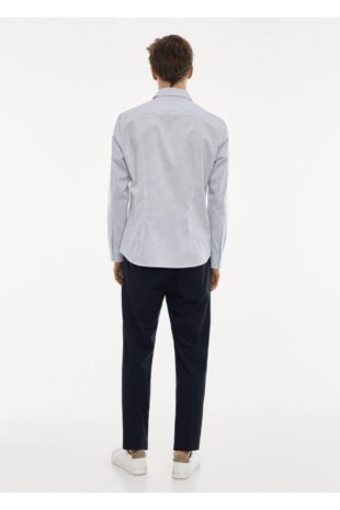 پیراهن آبی مردانه مانگو 67030632