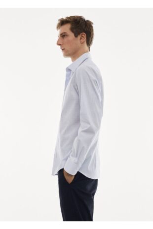 پیراهن آبی مردانه مانگو 67030632