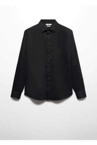 پیراهن سیاه مردانه مانگو 67050628